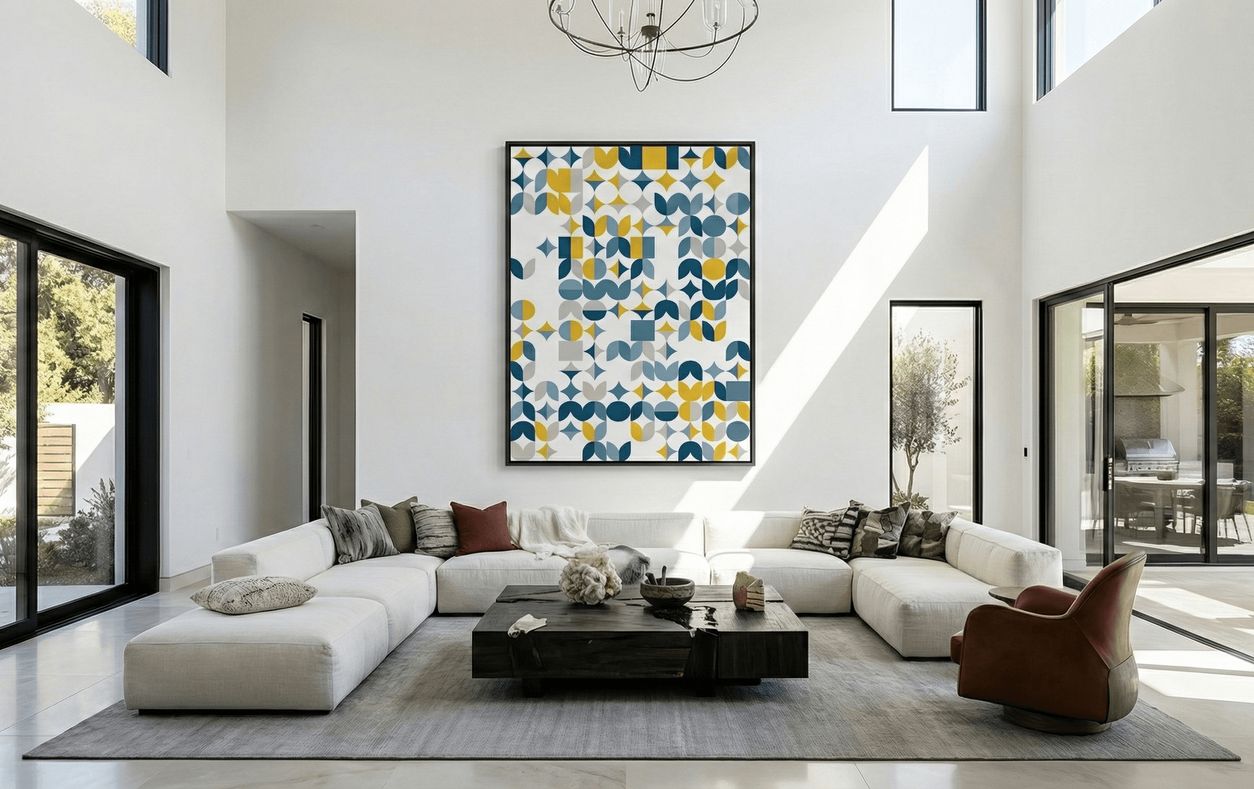 Paliet wall art in a room